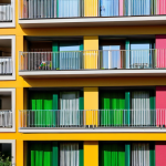 Social Housing Revitalization**

"A vibrant, colorful social housing complex in a renovated urban area in Bologna, Italy. The building features modern, sustainable design with balconies and shared green spaces. Residents are depicted engaging in community activities, such as gardening and children playing. Fully clothed, appropriate attire. Safe for work. Professional photography, perfect anatomy, natural proportions, family-friendly, high quality."

**