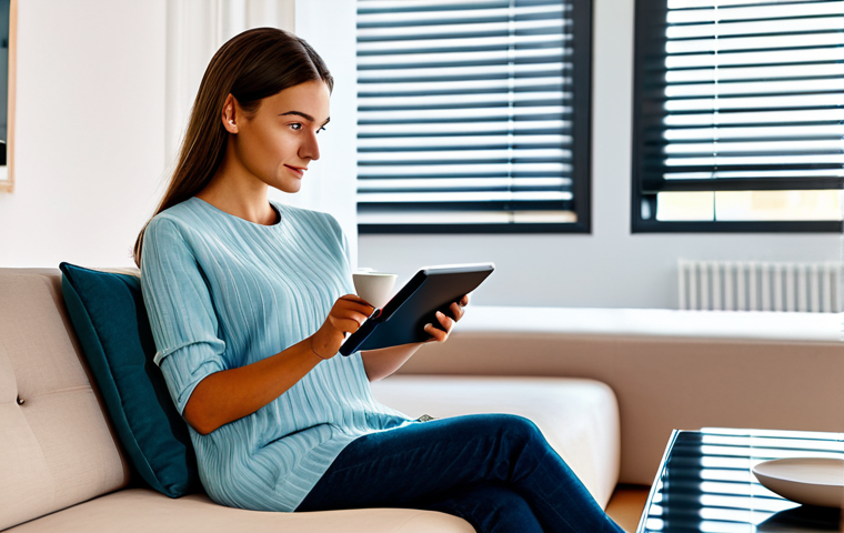 스마트 홈의 사용자 경험 향상 방안 - Centralized Smart Home Control**
A bright, modern Italian apartment living room, featuring a stylis...