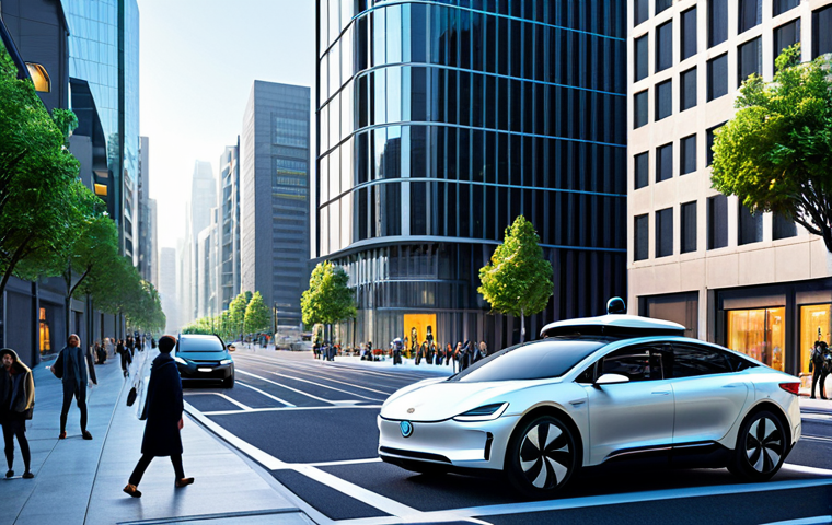 자율주행차와 집의 미래 설계 - Connected Car Dashboard Scene**

"Interior view of a modern car's dashboard. The central display sho...