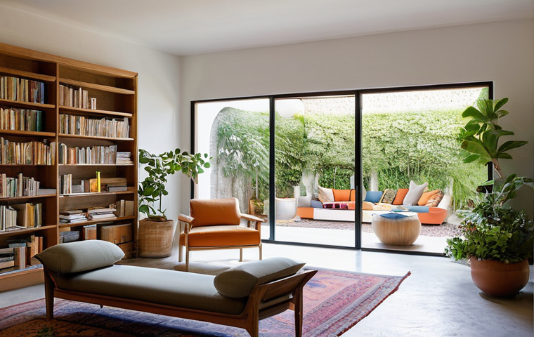 주거 혁신을 위한 협업 공간의 중요성 - **Prompt:** A vibrant, sun-drenched co-living and co-working common area within a beautifully renova...