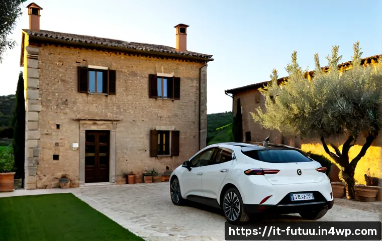Home 11 전통 주거 모델과 미래 모델의 비교 - Photorealistic architectural comparison scene in rural Italy, a restored stone Tuscan farmhouse with...